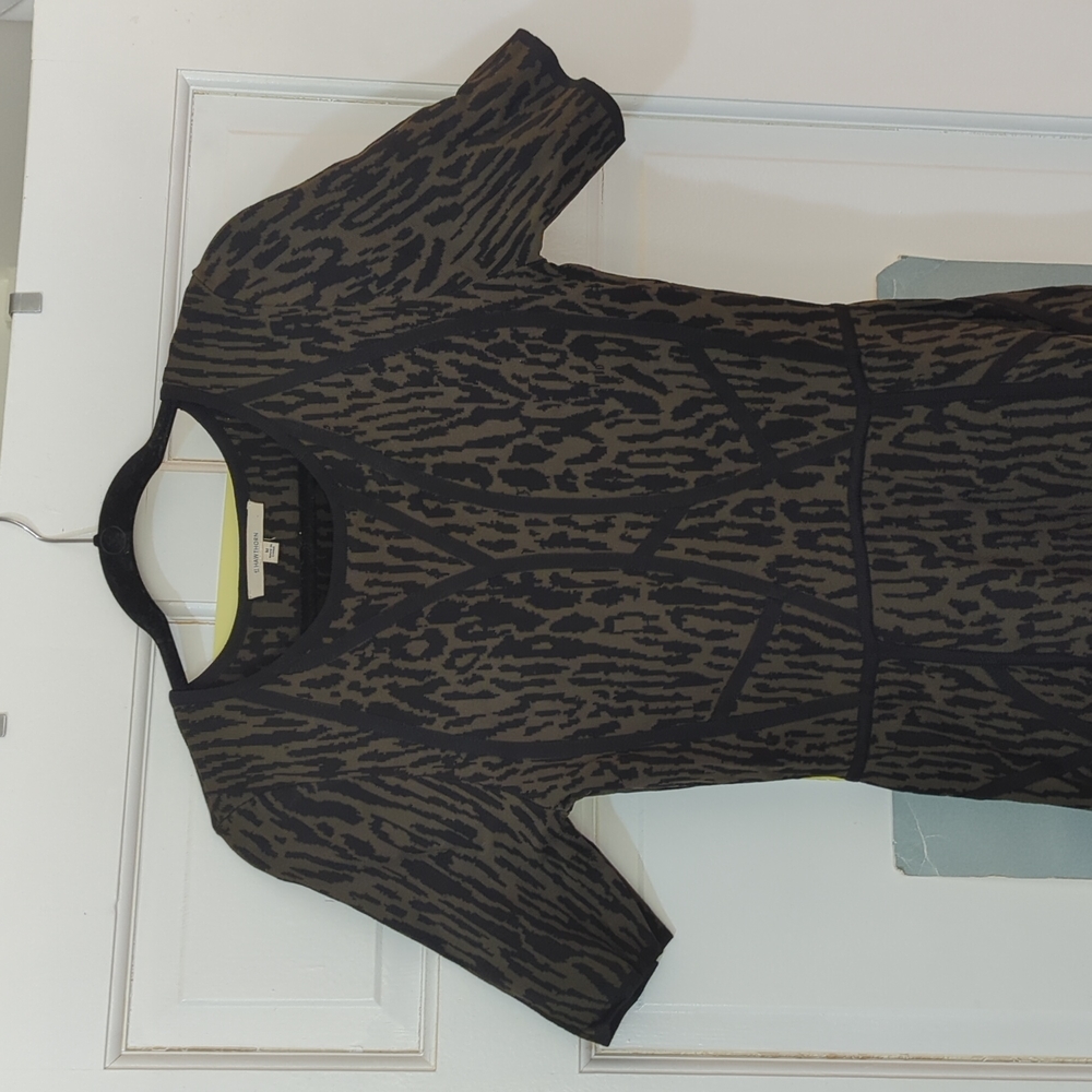 41 Hawthorn Dress, Forest Green Leopard Print, Size Medium NWOT